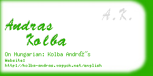 andras kolba business card